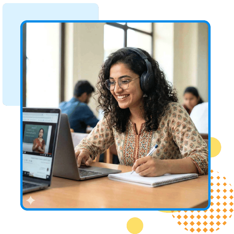 Tutscore Academy Main Slide Photo of Woman Studying Online 2